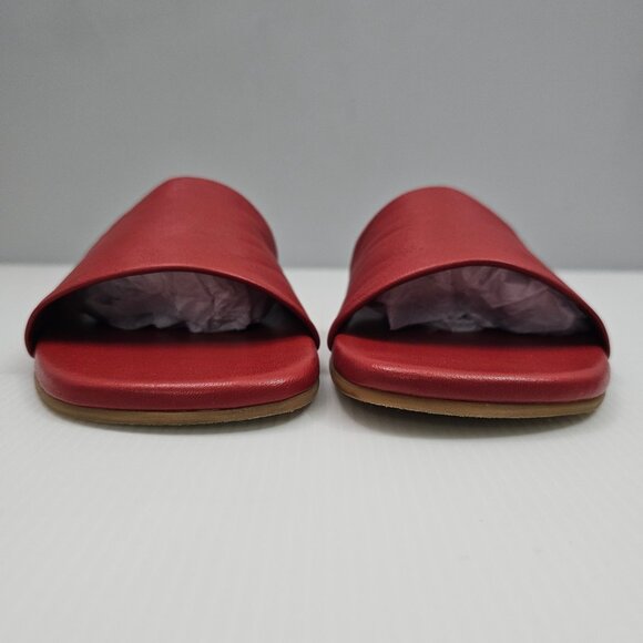 Beek Honeybird Slide Sandal Womens 9 Red Leather Square Toe Designer Comfort - Picture 6 of 13